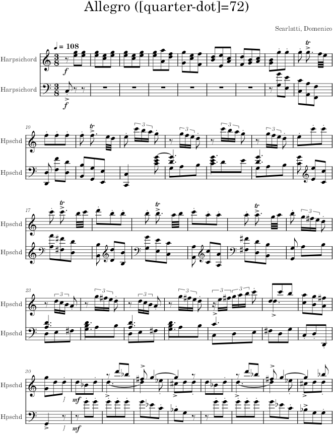 Keyboard Sonata K.502 (L.3) - Scarlatti — first page preview