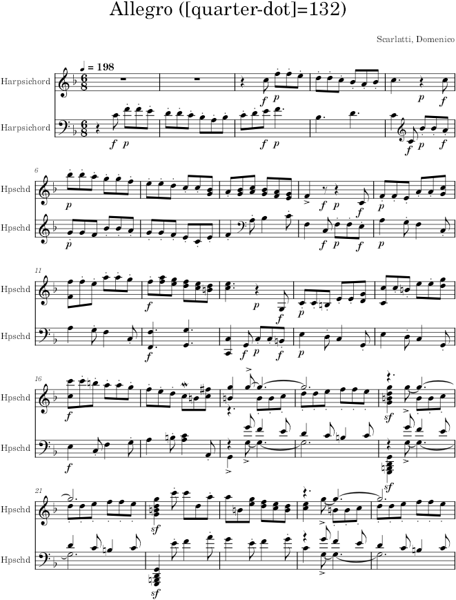 Keyboard Sonata K.525 (L.188) - Scarlatti — first page preview