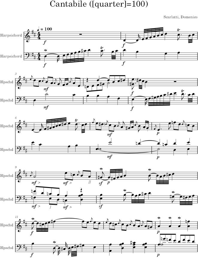 Keyboard Sonata K.534 (L.11) - Scarlatti — first page preview
