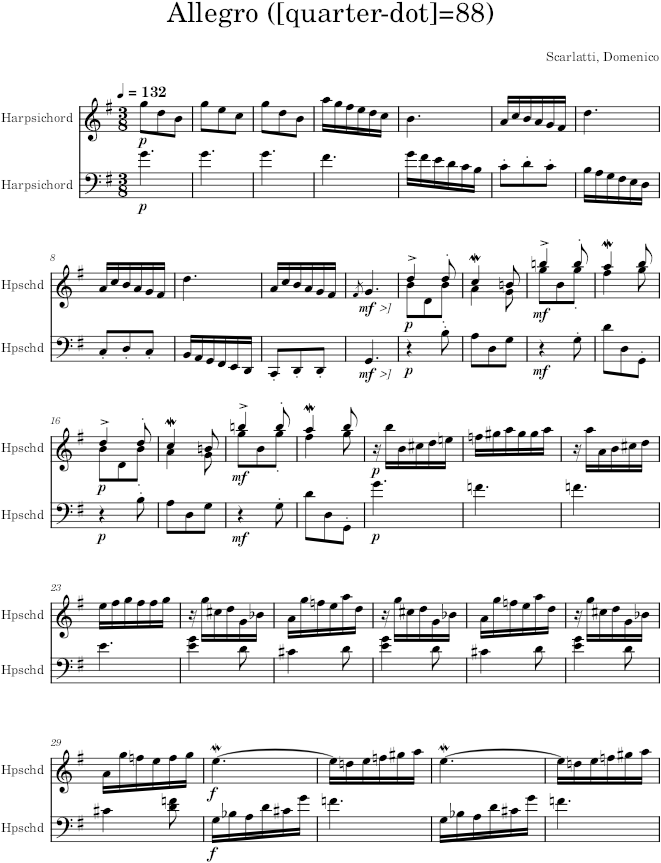 Keyboard Sonata K.55 (L.335) - Scarlatti — first page preview