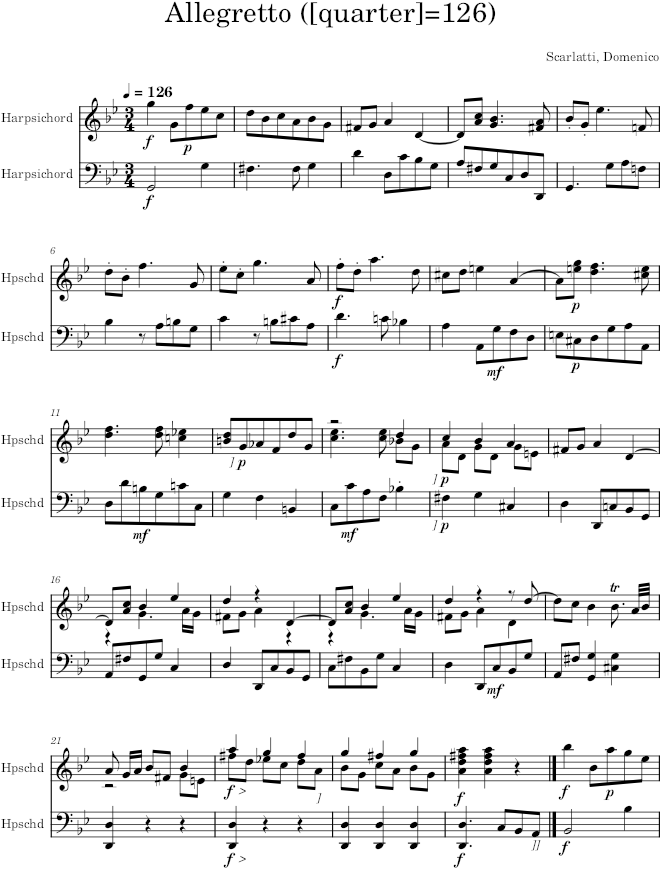 Keyboard Sonata K.60 (L.13) - Scarlatti — first page preview