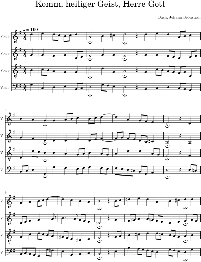 Komm, heiliger Geist, Herre Gott, BWV 226 - Bach — first page preview