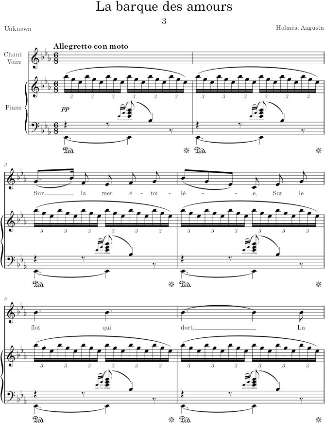 La barque des amours (20 Mélodies) - Holmès — first page preview