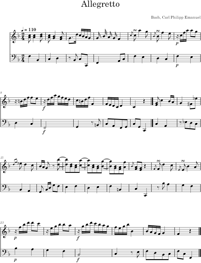 La Gause (Petites Pièces pour le Clavecin), W. 117/37 - C.P.E. Bach — first page preview