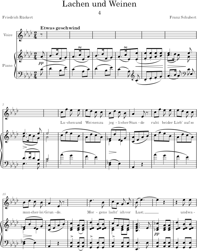Lachen und Weinen (Op.59) - Schubert — first page preview