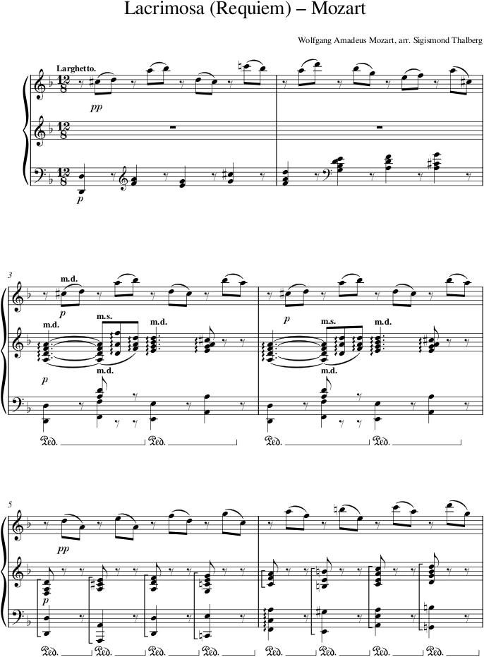 Lacrimosa (Requiem) – Mozart — first page preview