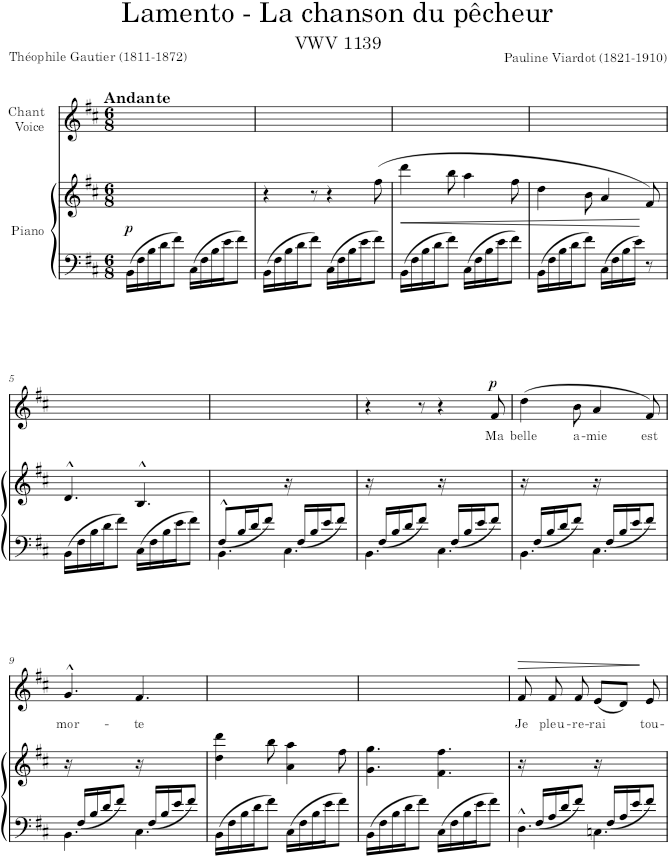 Lamento - La chanson du pêcheur - Viardot — first page preview