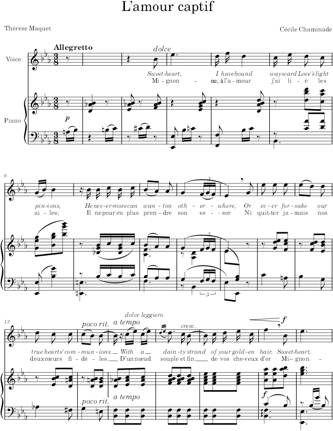 L’amour captif - Chaminade — first page preview