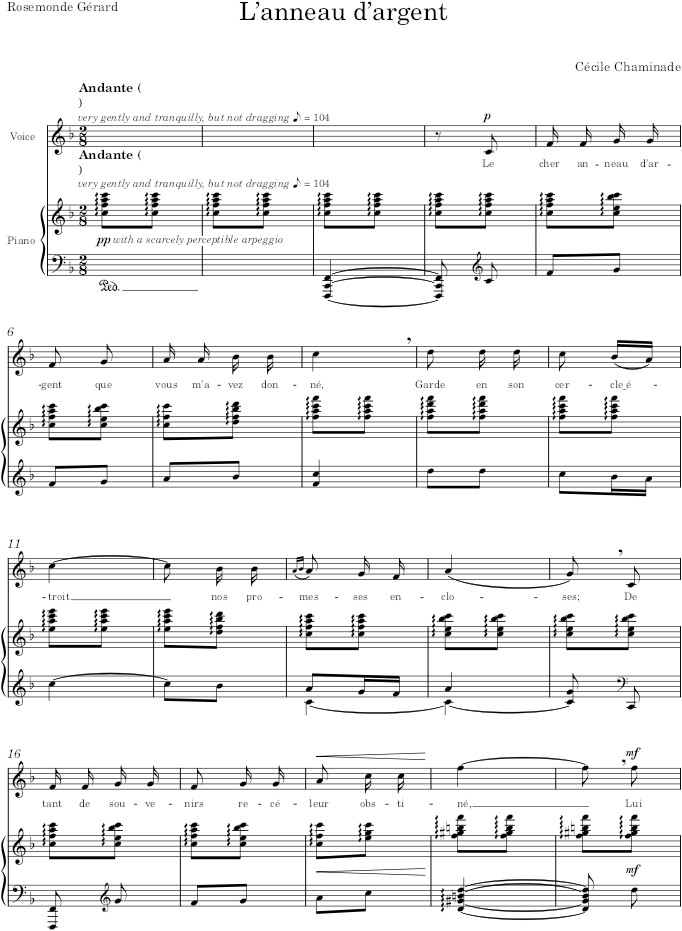 L’anneau d’argent - Chaminade — first page preview