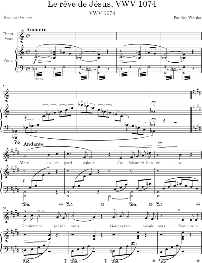 Le rêve de Jésus, VWV 1074 - Viardot — first page preview