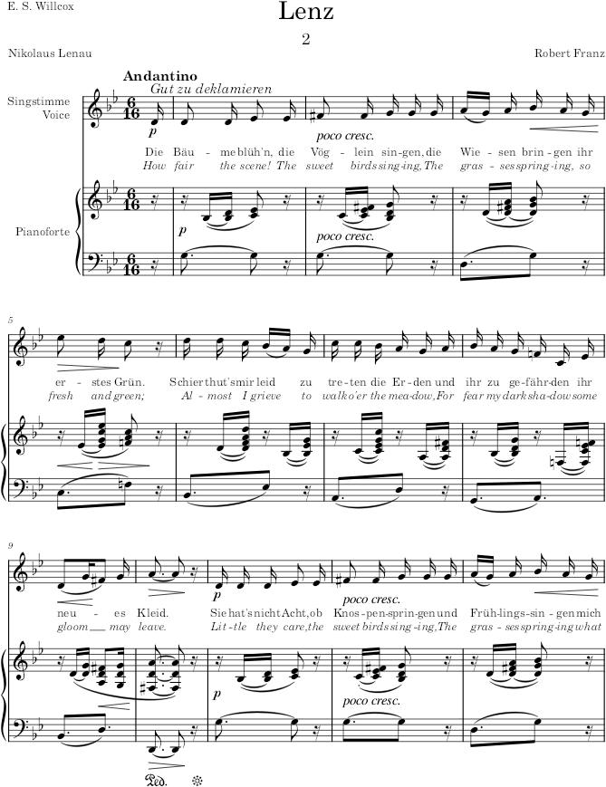 Lenz (6 Gesänge, Op.14) - Franz — first page preview