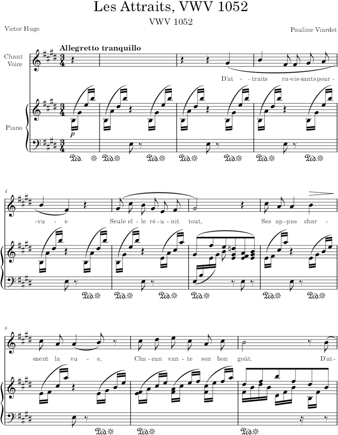 Les Attraits, VWV 1052 - Viardot — first page preview