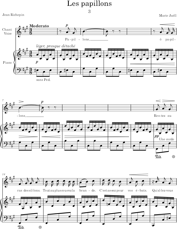 Les papillons (La mer) - Jaëll — first page preview