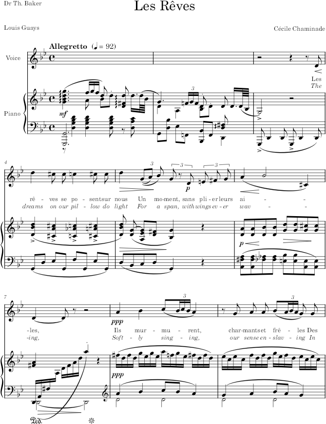 Les Rêves - Chaminade — first page preview