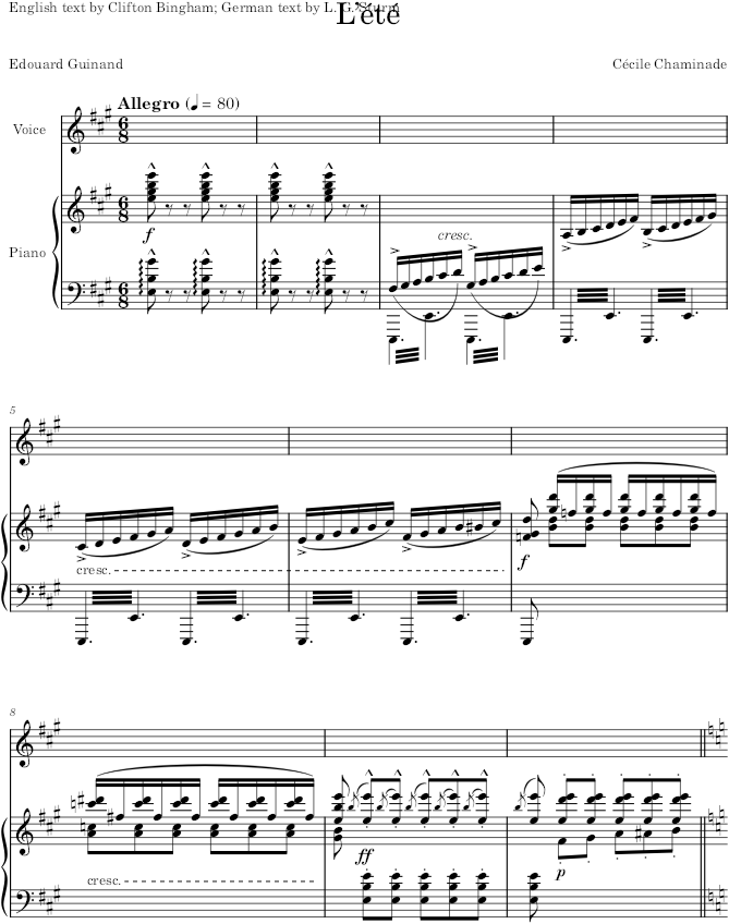 L’été - Chaminade — first page preview