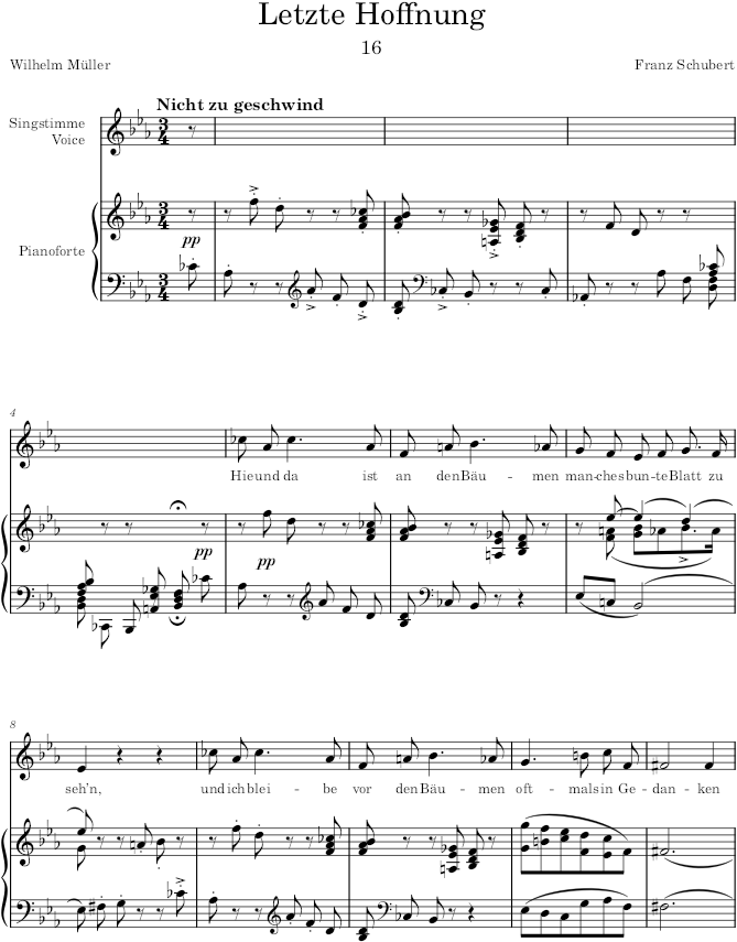 Letzte Hoffnung (Winterreise, D.911) - Schubert — first page preview