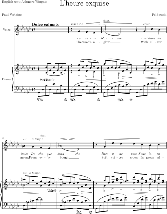 L’heure exquise - Poldowski — first page preview