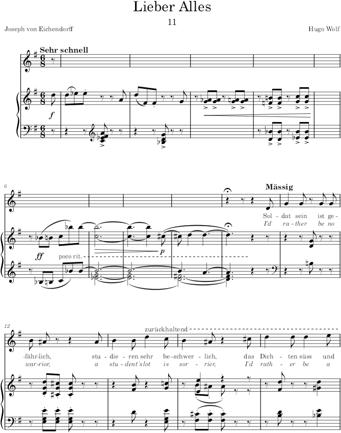 Lieber Alles (Eichendorff-Lieder) - Wolf — first page preview