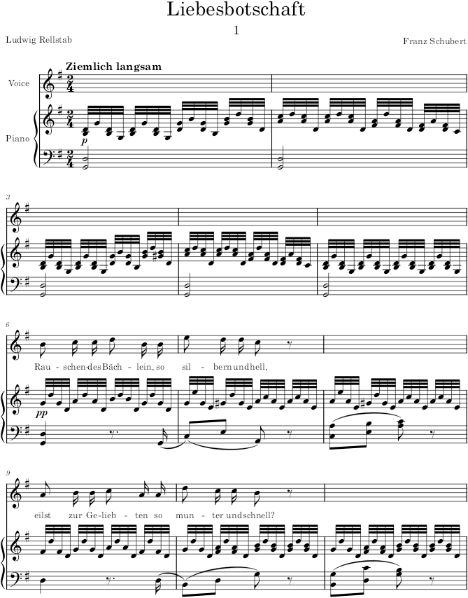 Liebesbotschaft (Schwanengesang, D.957) - Schubert — first page preview