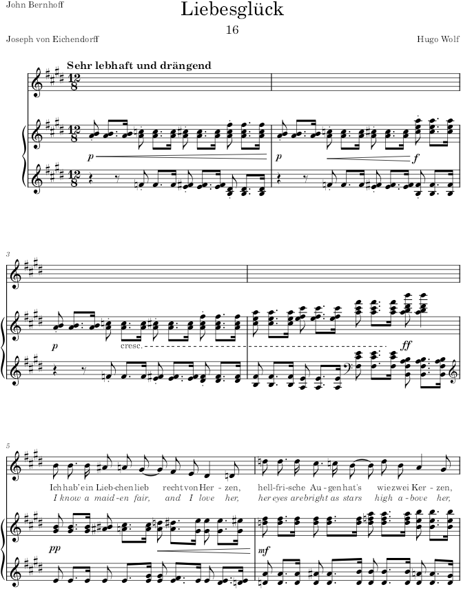 Liebesglück (Eichendorff-Lieder) - Wolf — first page preview
