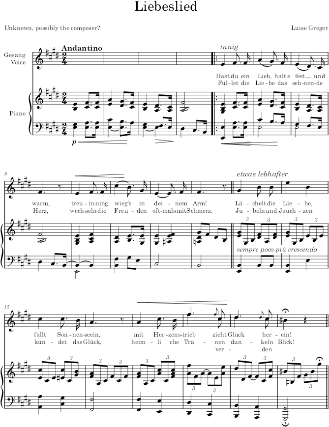 Liebeslied - Greger — first page preview