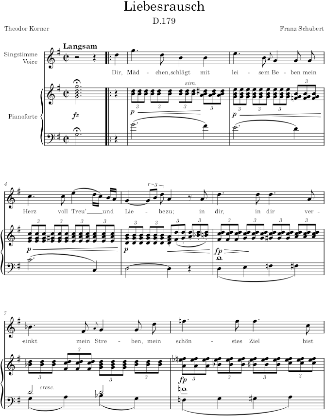 Liebesrausch - Schubert — first page preview