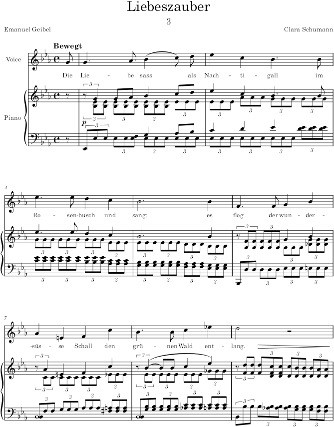 Liebeszauber (6 Lieder, Op.13) - Schumann — first page preview