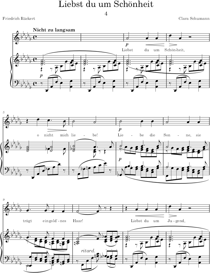 Liebst du um Schönheit (Lieder, Op.12) - Schumann — first page preview