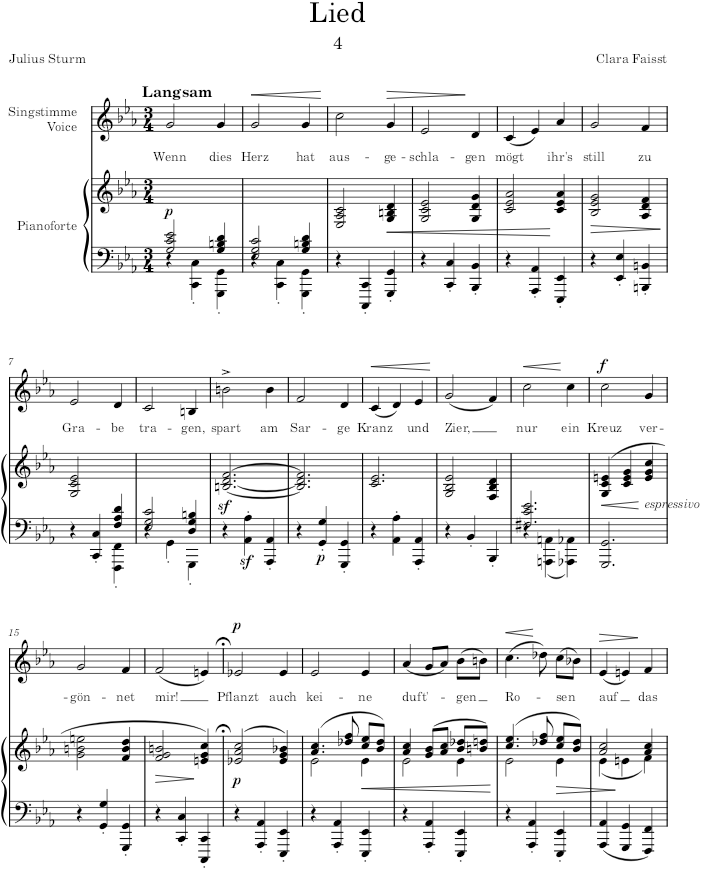 Lied (5 Lieder, Op.4) - Faisst — first page preview