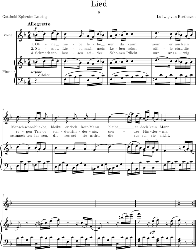 Lied (8 Lieder, Op.52) - Beethoven — first page preview