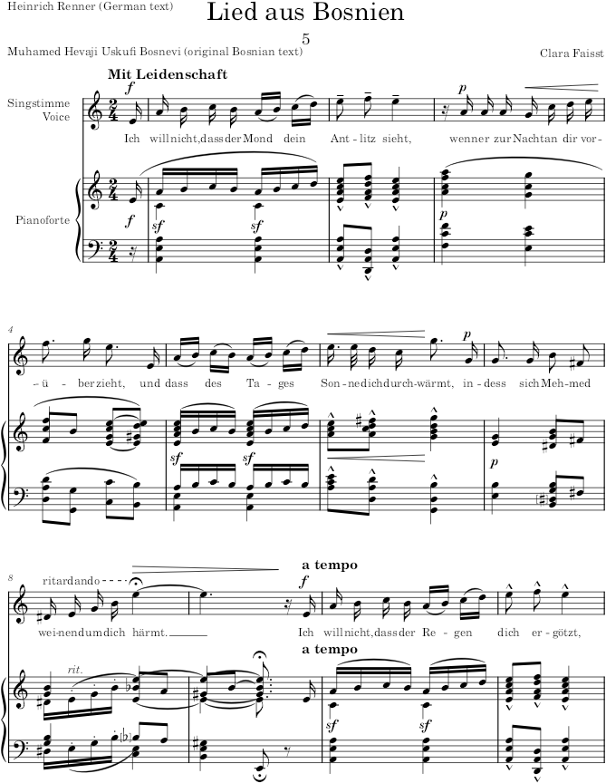 Lied aus Bosnien (5 Lieder, Op.4) - Faisst — first page preview