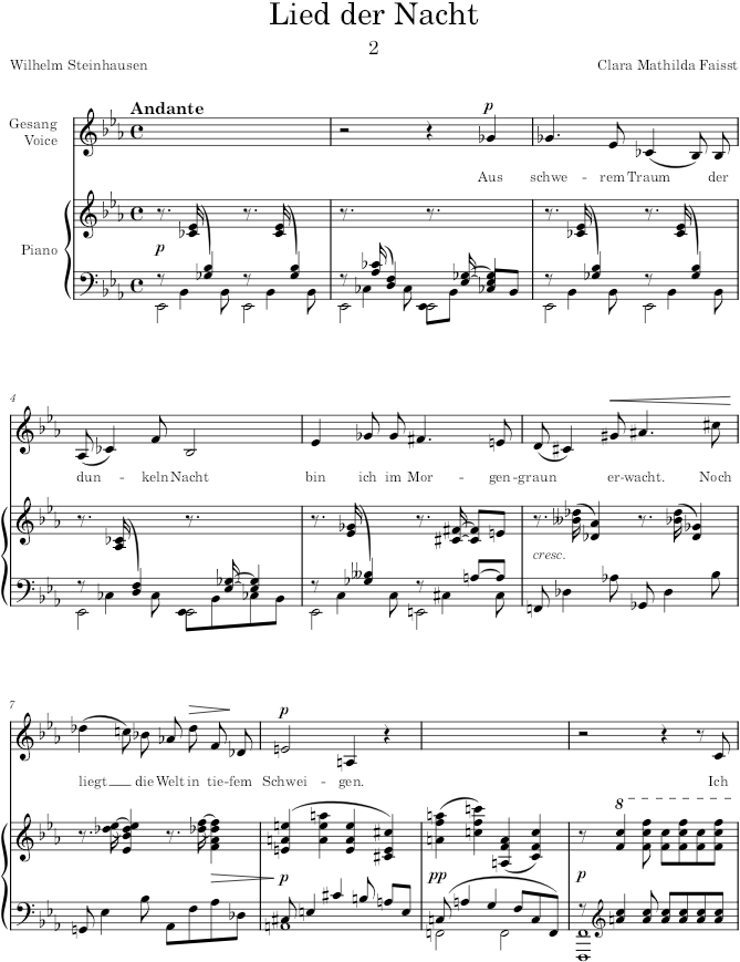 Lied der Nacht (4 Lieder, Op.18) - Faisst — first page preview
