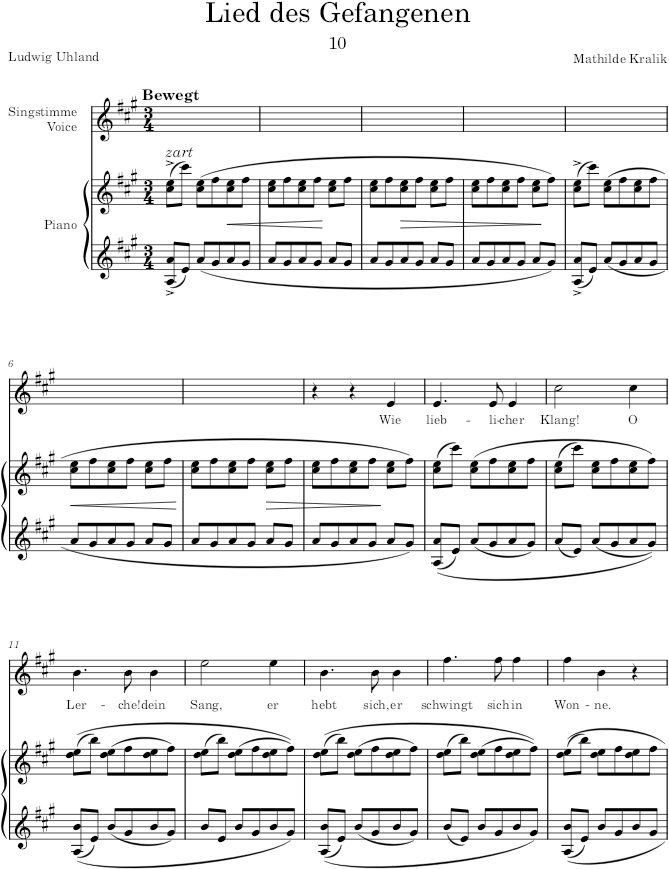 Lied des Gefangenen (Jugend-Lieder) - Kralik — first page preview