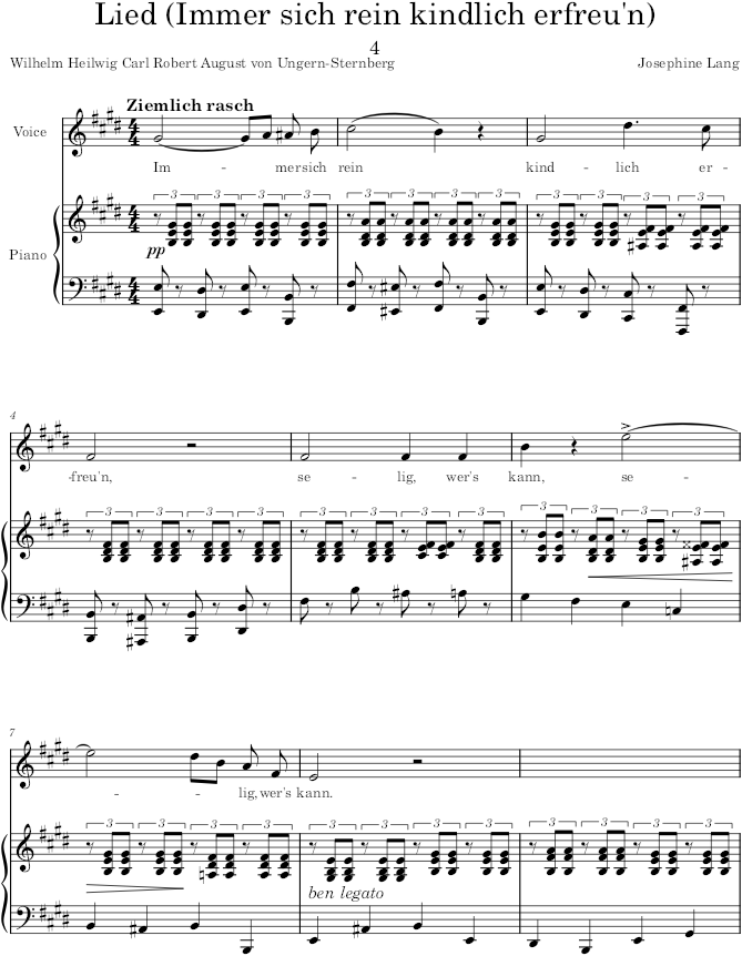 Lied (Immer sich rein kindlich erfreu’n) (6 Lieder, Op.25) - Lang — first page preview