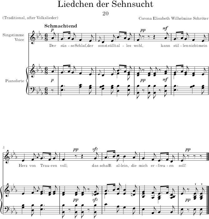 Liedchen der Sehnsucht (25 Lieder) - Schröter — first page preview