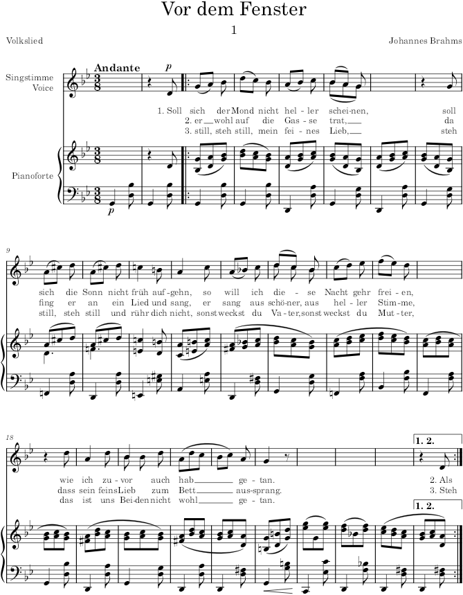 Lieder and Romances, Op.14 (Lieder and Romances) - Brahms — first page preview