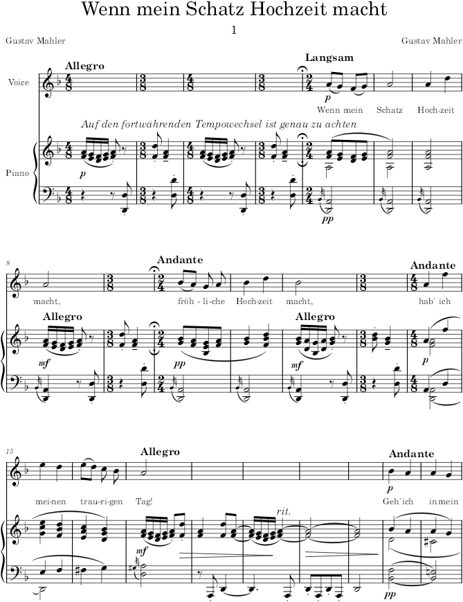 Lieder eines fahrenden Gesellen - Mahler — first page preview