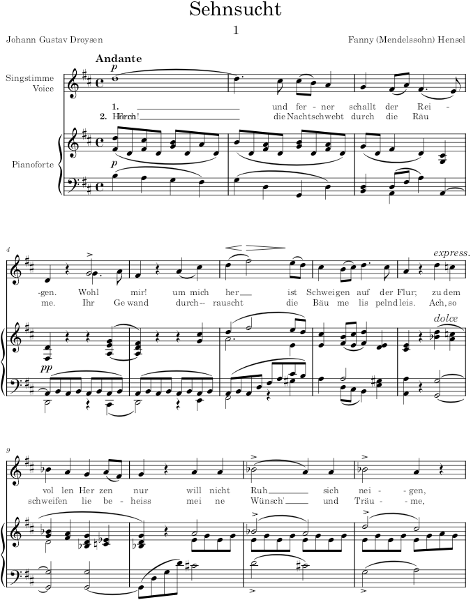 Lieder (Lieder) - Hensel — first page preview