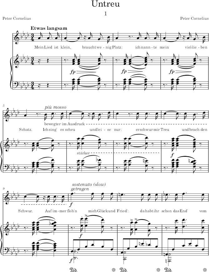 Lieder, Op.1 (Lieder) - Cornelius — first page preview