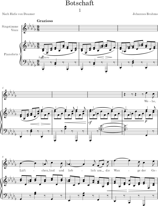 Lieder, Op.47 (Lieder) - Brahms — first page preview