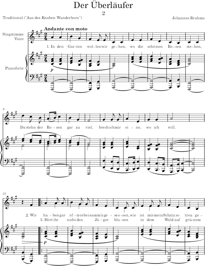 Lieder, Op.48 (Lieder) - Brahms — first page preview