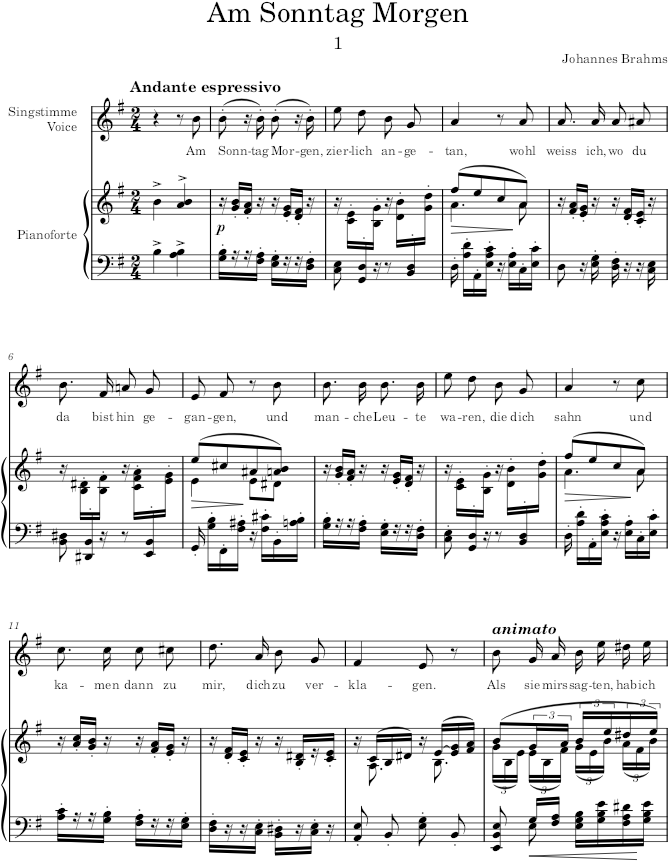 Lieder, Op.49 (Lieder) - Brahms — first page preview