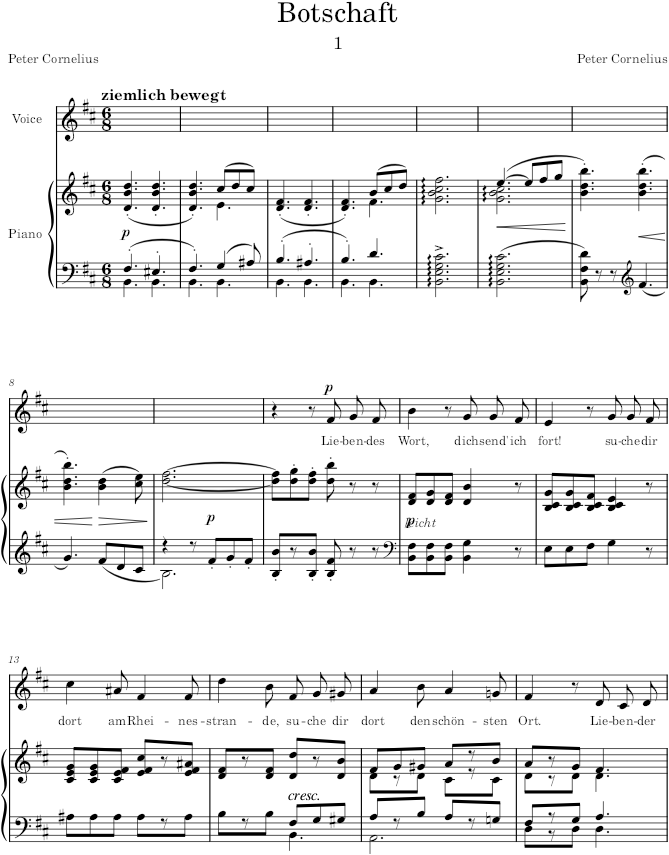 Lieder, Op.5 (Lieder) - Cornelius — first page preview