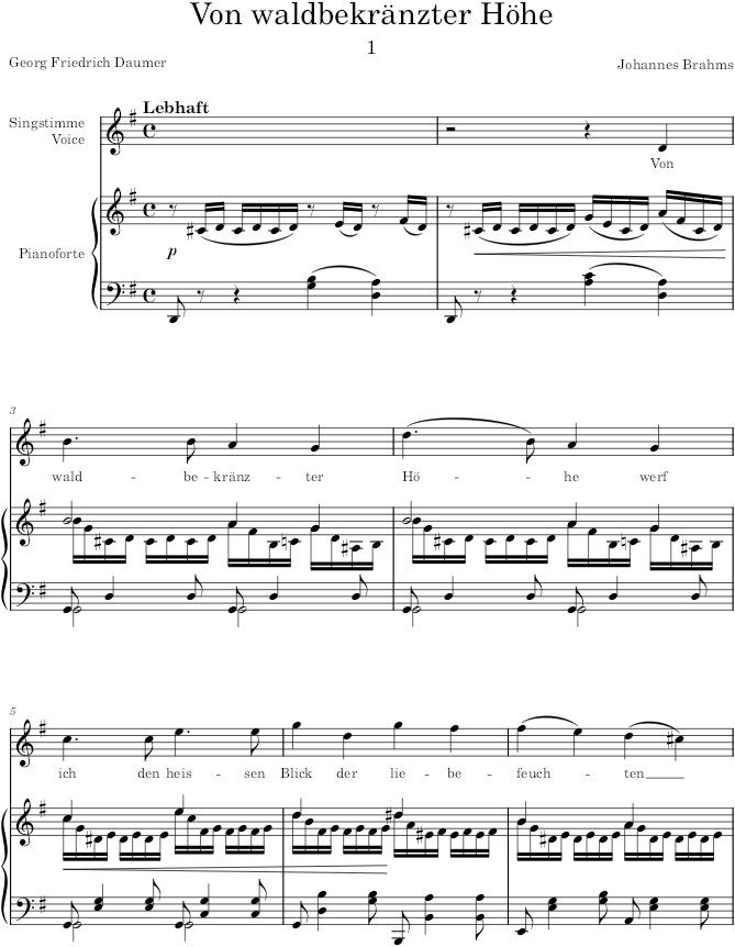 Lieder und Gesänge, Op.57 (Lieder und Gesänge) - Brahms — first page preview