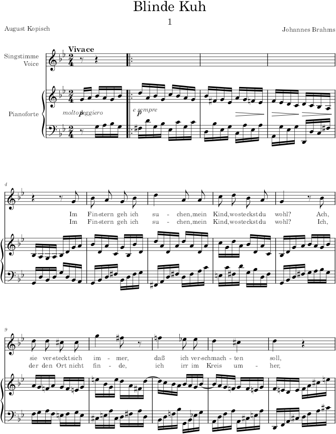 Lieder und Gesänge, Op.58 (Lieder und Gesänge) - Brahms — first page preview
