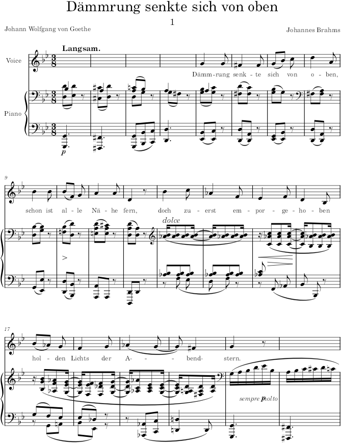 Lieder und Gesänge, Op.59 (Lieder und Gesänge) - Brahms — first page preview