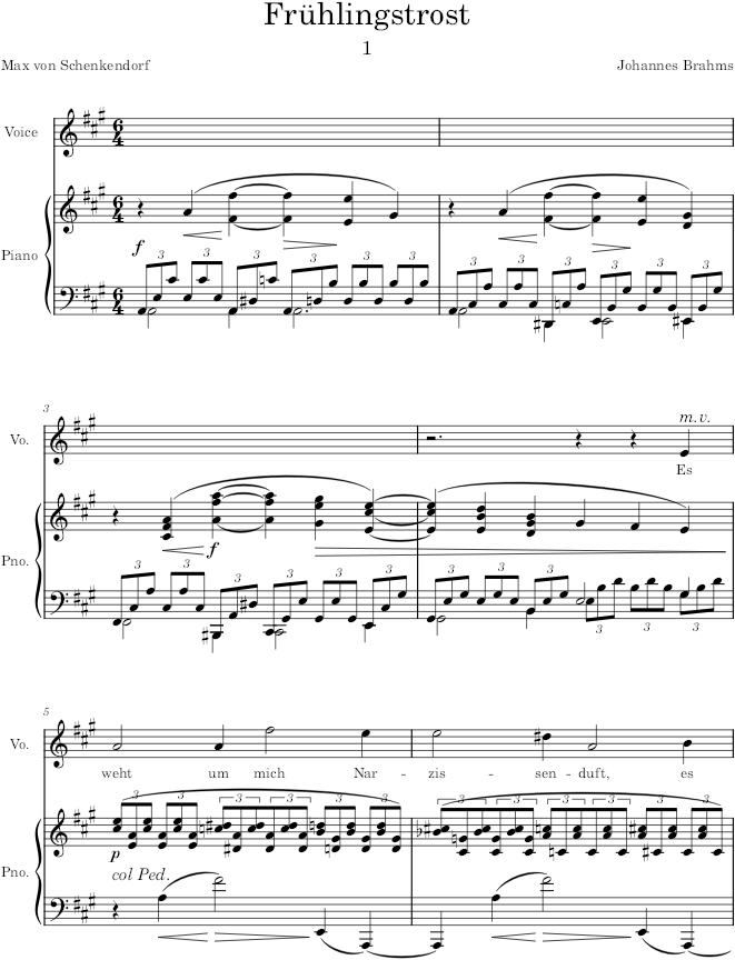 Lieder und Gesänge, Op.63 (Lieder und Gesänge) - Brahms — first page preview