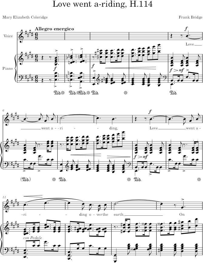 Love went a-riding, H.114 - Bridge — first page preview