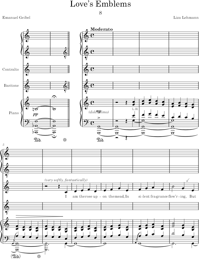 Love’s Emblems (Songs of Love and Spring) - Lehmann — first page preview