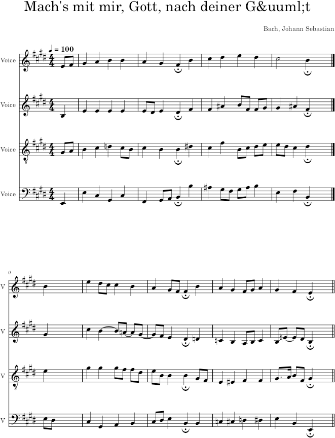 Mach's mit mir, Gott, nach deiner Güt, BWV 245/22 - Bach — first page preview